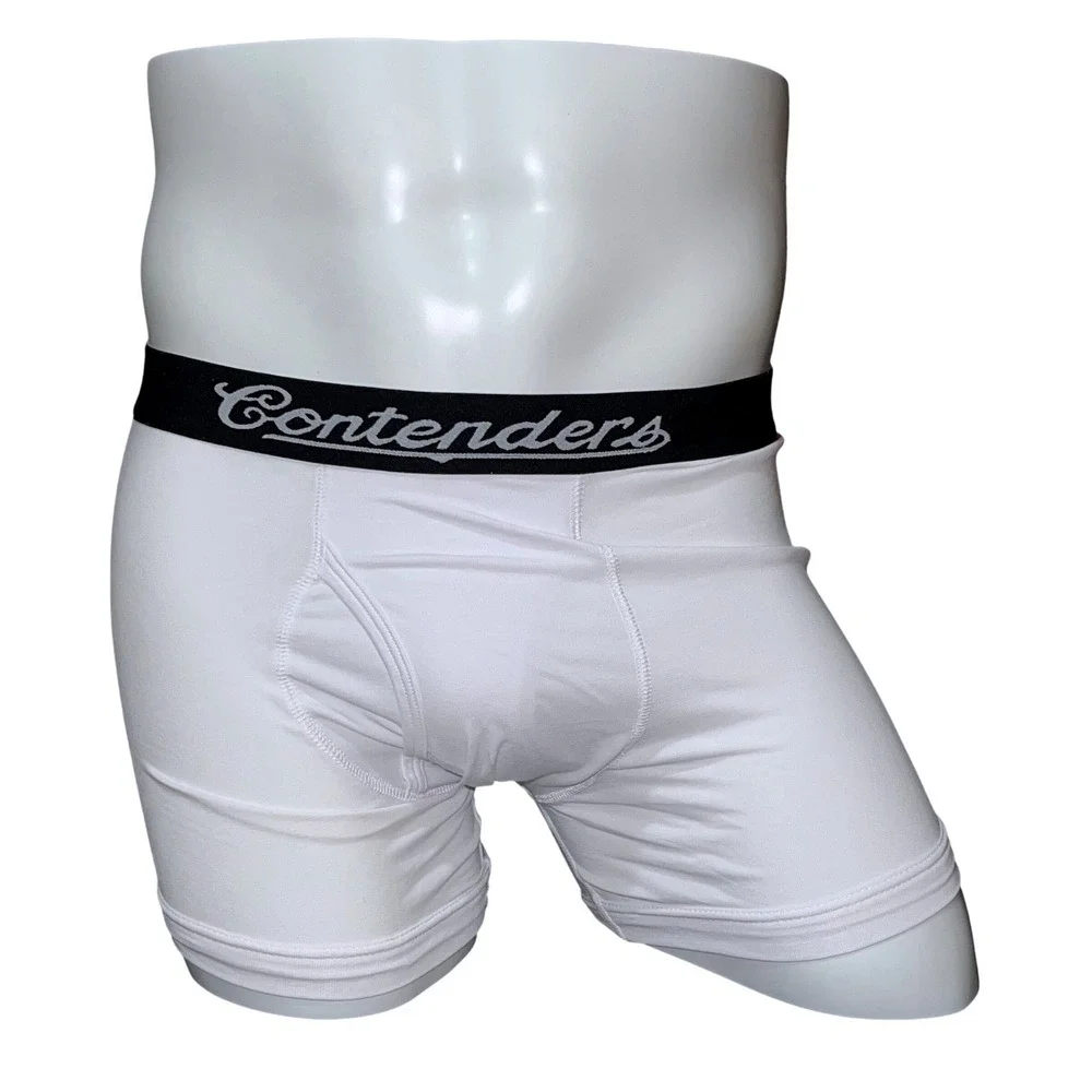Contenders Mens Boxer Briefs Small White Red Side Stripe Clay Featherweight NEW - Picture 2 of 10